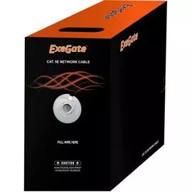 Кабель витая пара U/UTP 6 кат. 4 пары Exegate UTP4-C6-CCA-S23-IN-PVC-GY-305 23AWG(0.57 мм), омедненный алюминий (CCA), одножильный (solid), внутренний