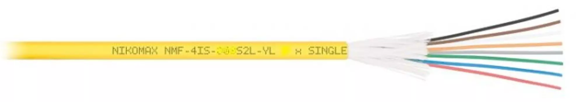 Кабель волоконно-оптический NIKOMAX NMF-4IS-016S2L-YL 16 волокон, одномодовый 9/125мкм, стандарта OS2, внутренний, распределительный, с плотным буферо