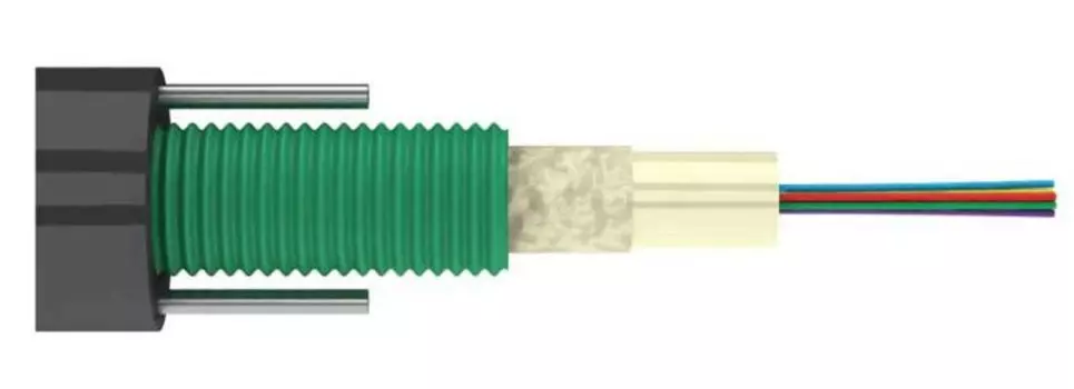 Кабель волоконно-оптический 9/125, 16 волокон Lanmaster LAN-OFC-GYXTW16S22 бронированный гофр.стал.лентой, GYXTW, 2,7кН, PE, внешний, 16 х OS2