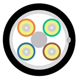 Кабель волоконно-оптический 9/125, 4 волокна TELCORD FK-BRK-IN/OUT-9-4-HFFR-BK распределительный (Breakout), универсальный (IN/OUT), SM (G.652D), HFFR