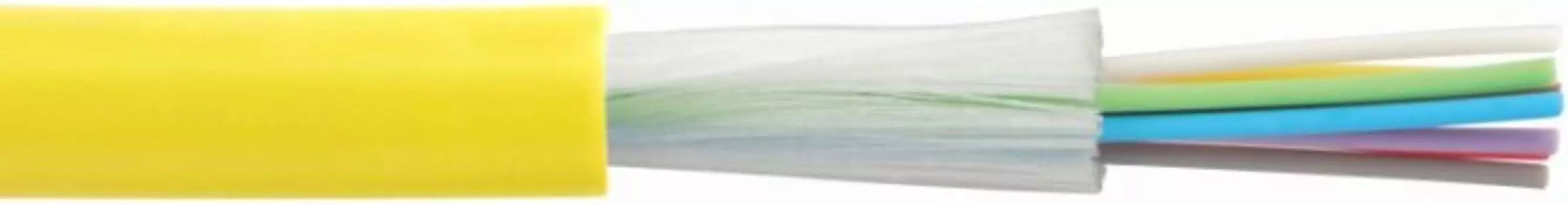 Кабель волоконно-оптический 9/125, 6 волокон Eurolan 39T-S2-06-01YL Т01 распределительный, внутренний, 6x9/125 OS2 нг(А)-HFLTx, плотный буфер 900 мкм,