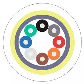 Кабель волоконно-оптический 9/125, 8 волокон TELCORD FK-ARM-D-IN/OUT-9A1-8-LSZH-WH универсальный (IN/OUT), SM (G.657A1), плотное буферное покрытие (ti