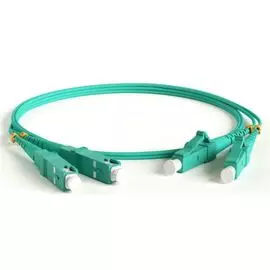 Патч-корд волоконно-оптический Hyperline FC-D2-503-LC/PR-SC/PR-H-10M-LSZH-AQ MM 50/125(OM3), LC-SC, duplex, 10G, LSZH, 10 м