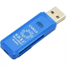 Карт-ридер 5bites RE2-100BL USB2.0, SD, TF, USB, blue