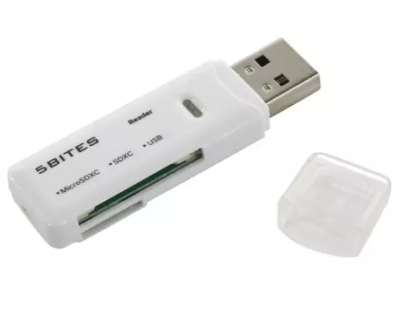 Карт-ридер 5bites RE3-200WH USB3.0, SD, TF, USB PLUG, white