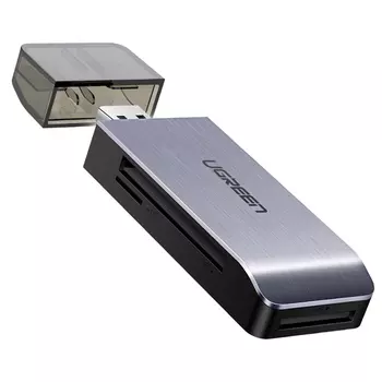 Карт-ридер UGREEN CM180 50541_ мультифункциональный, USB-A 3.0 to TF/SD/CF/MS, цвет: серый космос