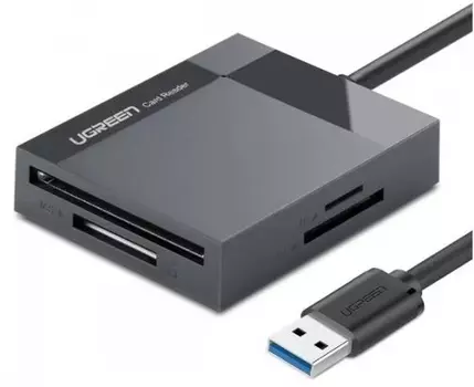 Карт-ридер UGREEN CR125 30333_ USB 3.0 All-in-One, 50см, цвет: серый