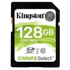 Карта памяти 128GB Kingston SDS/128GB SDXC Canvas Select 80R CL10 UHS-I