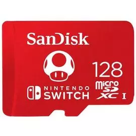 Карта памяти 128GB SanDisk SDSQXAO-128G-GNCZN Nintendo Cobranded microSDXC, SQXAO, V30, U3, C10, A1, UHS-1, 100MB/s R, 90MB/s W, 4x6, Lifetime Limited