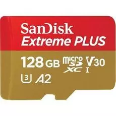 Карта памяти 128GB SanDisk SDSQXBZ-128G-GN6MA Extreme Plus microSDXC + SD Adapter + Rescue Pro Deluxe 170MB/s A2 C10 V30 UHS-I U3