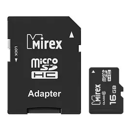 Карта памяти 16GB Mirex 13613-AD10SD16 microSDHC Class 10 (SD адаптер)