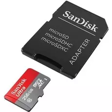 Карта памяти 256GB SanDisk SDSQUAR-256G-GN6MA Ultra Android microSDXC 256GB + SD Adapter 100MB/s Class 10 UHS-I A1
