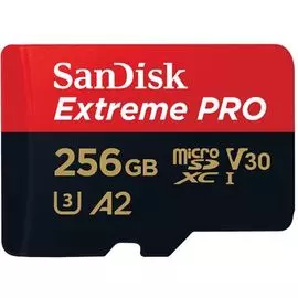 Карта памяти 256GB SanDisk SDSQXCZ-256G-GN6MA Extreme Pro microSDXC + SD Adapter + Rescue Pro Deluxe 170MB/s A2 C10 V30 UHS-I U3