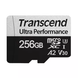 Карта памяти 256GB Transcend TS256GUSD340S UHS-I U3 microSDXC, A2 Ultra Performance R/W:160/125 MB/s, адаптер