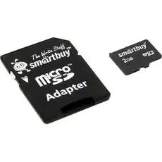 Карта памяти 2GB SmartBuy SB2GBSD-01 MicroSD (SD адаптер)