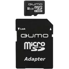 Карта памяти MicroSDHC 32GB Qumo QM32MICSDHC10 Class 10, SD adapter