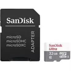 Карта памяти 32GB SanDisk SDSQUNS-032G-GN3MA microSDHC Class 10 Ultra Android (SD адаптер) 80MB/s