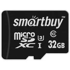 Карта памяти MicroSDHC 32GB SmartBuy SB32GBSDCL10U3L-01 Сlass 10 Pro UHS-I U3, SD адаптер