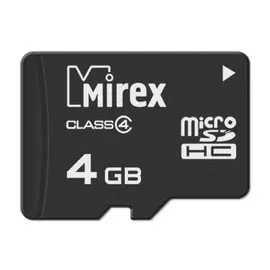 Карта памяти 4GB Mirex 13612-MCROSD04 microSDHC Class 4
