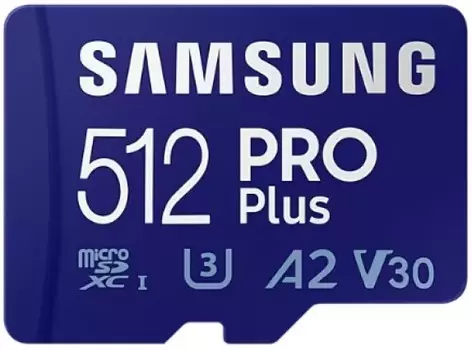 Карта памяти 512GB Samsung MB-MD512KA/APC PRO Plus microSDXC (SD адаптер) U3 V30 A2 class 10 UHS-I 160/120MB/s