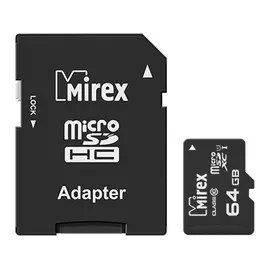 Карта памяти 64GB Mirex 13613-AD10SD64 microSDXC Class 10 UHS-I (SD адаптер)