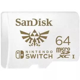 Карта памяти 64GB SanDisk SDSQXAT-064G-GNCZN Nintendo Cobranded microSDXC SQXAT, V30, U3, C10, A1, UHS-1, 100MB/s R, 60MB/s W, 4x6, Lifetime Limited