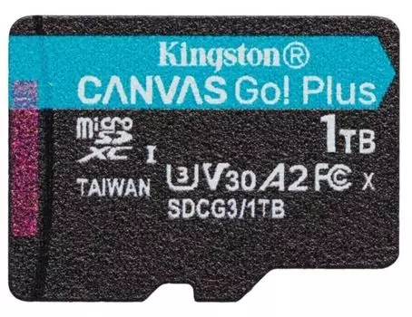 Карта памяти MicroSDXC 1024GB Kingston SDCG3/1TBSP Canvas Go Plus 170R A2 U3 V30 Single Pack w/o ADP