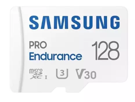 Карта памяти MicroSDXC 128GB Samsung MB-MJ128KA/APC PRO Endurance (для видеорегистратора) Class 10, UHS-I, W 30 МБ/с, R 100 МБ/с, адаптер на SD
