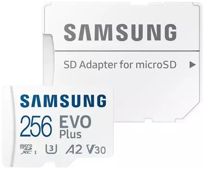 Карта памяти MicroSDXC 256GB Samsung MB-MC256KA Class10, EVO PLUS + adapter