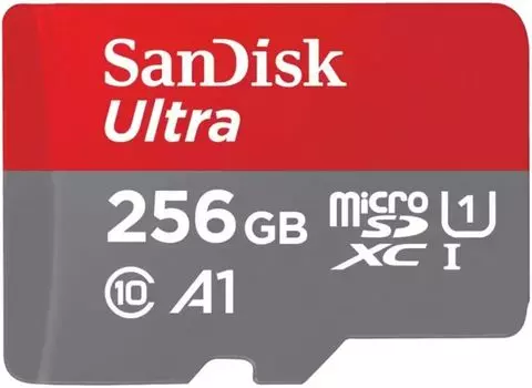 Карта памяти MicroSDXC 256GB SanDisk SDSQUAC-256G-GN6MA Class 10 Ultra UHS-I A1 150 MB/s, SD адаптер