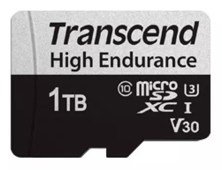 Карта памяти MicroSDXC 512GB Transcend TS512GUSD350V 350V (высокой надёжности), UHS-I Class 10 U1, с адаптером