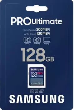 Карта памяти SDXC 128GB Samsung MB-SY128S/WW PRO Ultimate, 130/200MB/s