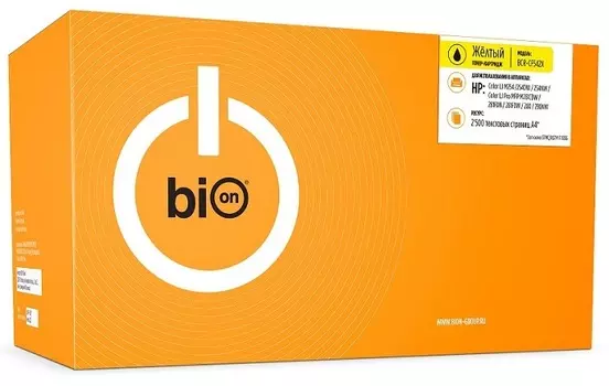Картридж BION BCR-CF542X CF542X для HP Color Laserjet Pro M254/254DW/254NW/MFP M281CDW/281FDN/281FDW/280/280NW (2500 стр.), Желтый