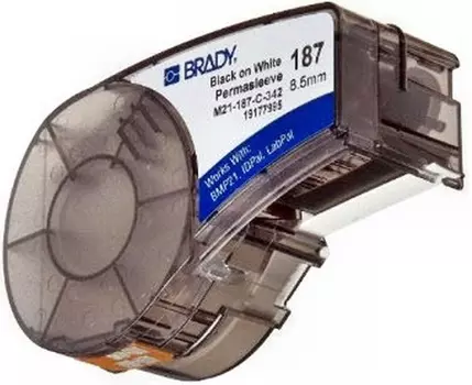 Трубка Brady M21-187-C-342 brd110924 теромусадочная, 8.5 мм/2.10м (d3.8 мм), черный на белом