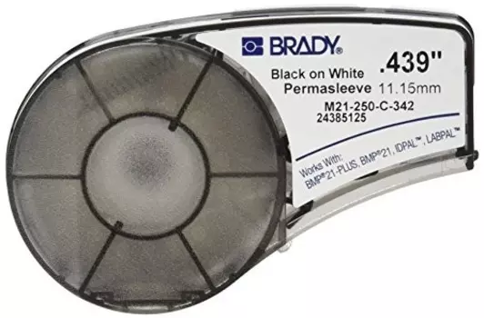 Трубка Brady M21-250-C-342 brd110925 теромусадочная, 11.15 мм/2.10 м (d5.5 мм), черный на белом