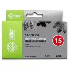 Картридж Cactus CS-BCI15BK черный для Canon BJ-I70 (5.2мл)