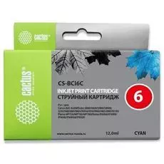 Картридж Cactus CS-BCI6C голубой (12мл) для Canon S800/ S820/ S900/ S9000; i550/ i560/ i860