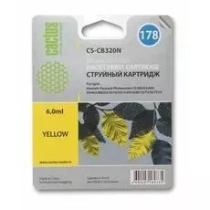 Картридж Cactus CS-CB320N №178, желтый (6мл), для HP PS B8553/C5383/C6383/D5463/5510
