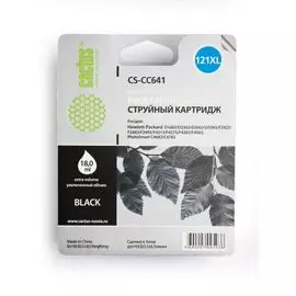 Картридж Cactus CS-CC641 №121XL (черный) для HP DeskJet D1663/D2563/D2663/D5563/F2423/F2483/F2493/F4213/F4275/F4283/F4583; PS C4683/C4783, 600 стр.
