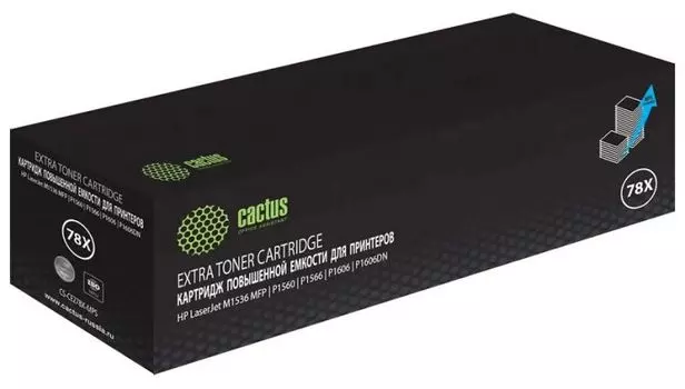 Картридж Cactus CS-CE278X-MPSXL CE278A/726/728 черный (8000стр.) для HP LJ M1536 MFP/P1560/P1566/P1606;Canon LBP6200D/6230dw/FAXPHOHE L100/L190/i-SENS