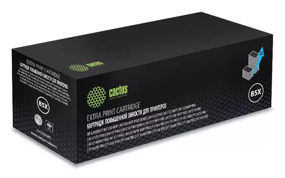 Картридж Cactus CS-CE285X-MPSXL CE285A/CB435A/Canon 725 черный (8000стр.) для HP Pro P1100/P1102/M1132/M1210/M1130/M1212NF/M1217NFW; Canon LBP6000/MF3