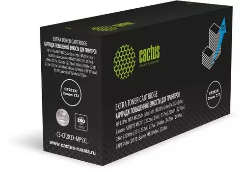 Картридж Cactus CS-CF283X-MPSXL CF283X/Canon 737 черный (8000стр.) для HP LJ Pro MFP M225dn/M201n/M202n/dw;Canon i-SENSYS MF211/212w/216n/217w/226dn/2