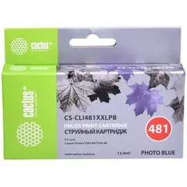 Картридж Cactus CS-CLI481XXLPB фото голубой, 12мл, для Canon Pixma TS8140/TS9140