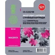 Картридж Cactus CS-CLI521M для CANON PIXMA MP540/ MP550/ MP620/ MP630/ MP640/ MP660/ MP980/ MP990; iP3600/ iP4600/ iP4700; MX860, пурпурный, 8.4 мл