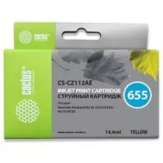 Картридж Cactus CS-CZ112AE №655 желтый для HP DJ IA 3525/5525/4515/4525 (14.6мл)