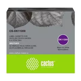 Картридж Cactus CS-DK11209 ленточный черный для Brother P-touch QL-500, QL-550, QL-700, QL-800