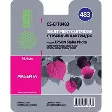 Картридж Cactus CS-EPT0483 для Epson Stylus Photo R200/ R220/ R300/ R320/ R340/ RX500/ RX600/ RX620/ RX640, пурпурный, 14.4 мл