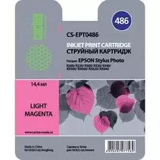 Картридж Cactus CS-EPT0486 для Epson Stylus Photo R200/ R220/ R300/ R320/ R340/ RX500/ RX600/ RX620/ RX640, светло-пурпурный, 14.4 мл