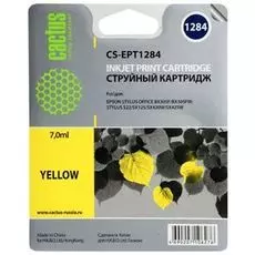 Картридж Cactus CS-EPT1284 для Epson Stylus S22/S125/SX420/SX425; Office BX305,желтый,7мл