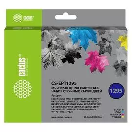 Картридж Cactus CS-EPT1295 черный/голубой/желтый/пурпурный (45мл) для Epson B42/BX305/BX305F/BX320/BX525/BX625
